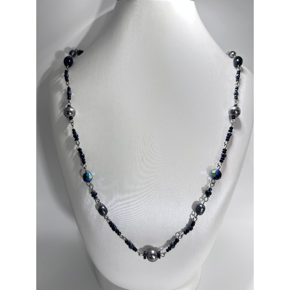 Unbranded Beaded Necklace Eyeglass Chain Women OS Grey Blue Good Multi-Wear